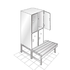 2 Door locker-bench unit
