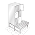 3 Door locker-bench unit