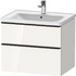 D-Neo 2 Drawer Vanity unit wall-mounted 650 - White High Gloss &bull; Code: DE435402222