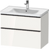 D-Neo 2 Drawer Vanity unit wall-mounted 800 - White High Gloss &bull; Code: DE435502222
