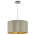 Maserlo Drum Pendant - Satin Chrome/Taupe (P711TG)