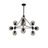 Harrington 10 Multi Light Pendant - Black/Amber (P913B)
