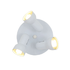 R63 Turbo 3 Lamp Plate Spotlight - White (240mm)
