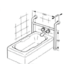 single bar wall-to-floor bath rails