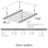 Open ceiling system