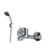 Lyra wall type bath mixer with hand shower, hose and diverter