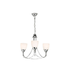 3-Light Chrome and White Tulip chandelier (JH80-CH/W)