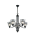 5-Light Clear and Black chandelier (JP513-CL/BL)