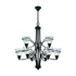 9-Light Clear and Black chandelier (JP514-CL/BL)