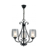 3-Light Clear/White and Black chandelier (JP516-CL/W/BL)