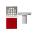 40mm vertical outlet Grate & Waste -  Stainless Steel with square holes